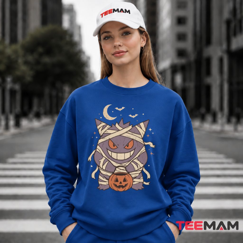Mummy Halloween Wrap Gengar Grin Pumpkin Pail Pokemon Long Sleeve Mummy Halloween Wrap Gengar Grin Pumpkin Pail Pokemon Long Sleeve