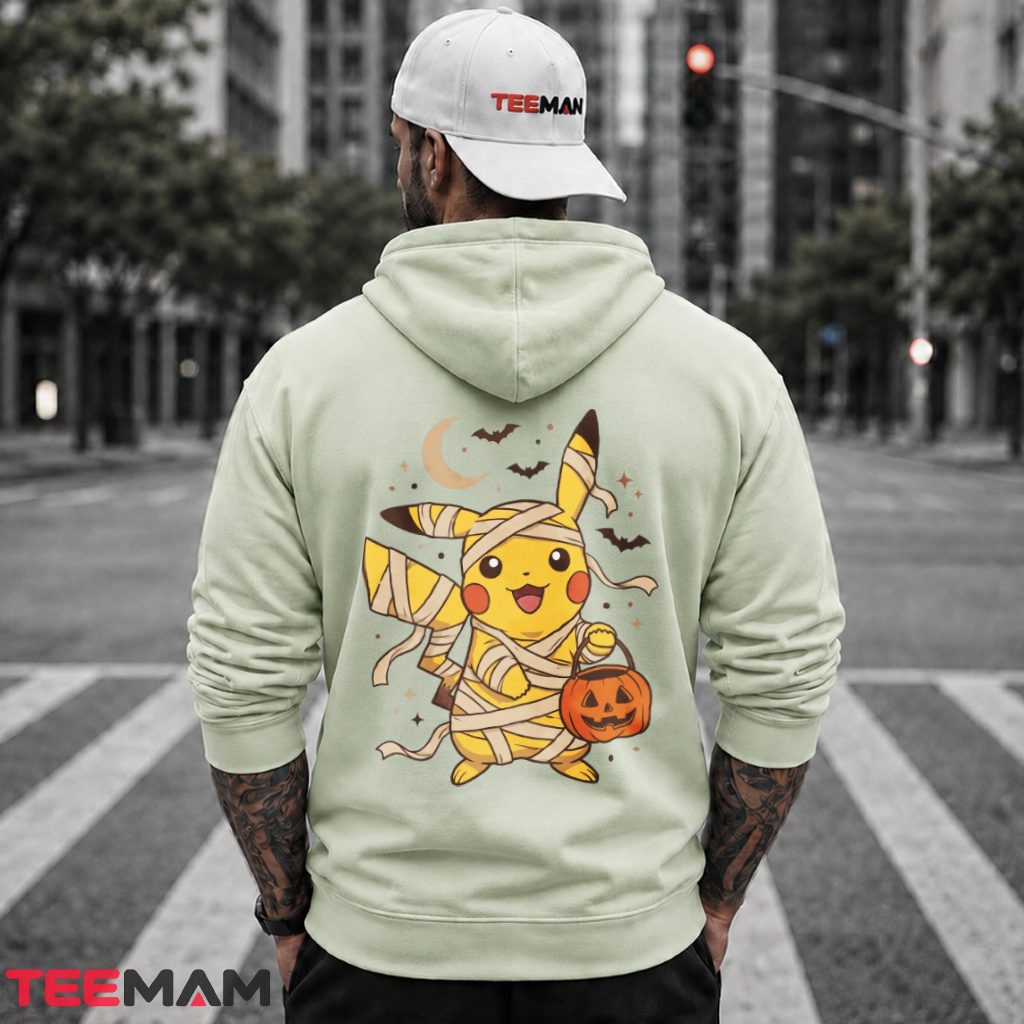 Mummy Wrap Pikachu Pumpkin Basket Pokemon Halloween Hoodie Mummy Wrap Pikachu Pumpkin Basket Pokemon Halloween Hoodie