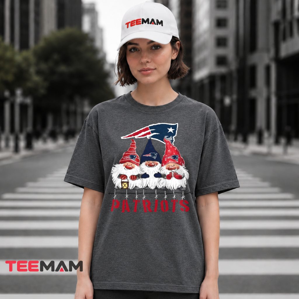 New England Patriots Christmas Gnomes Trio T-Shirt