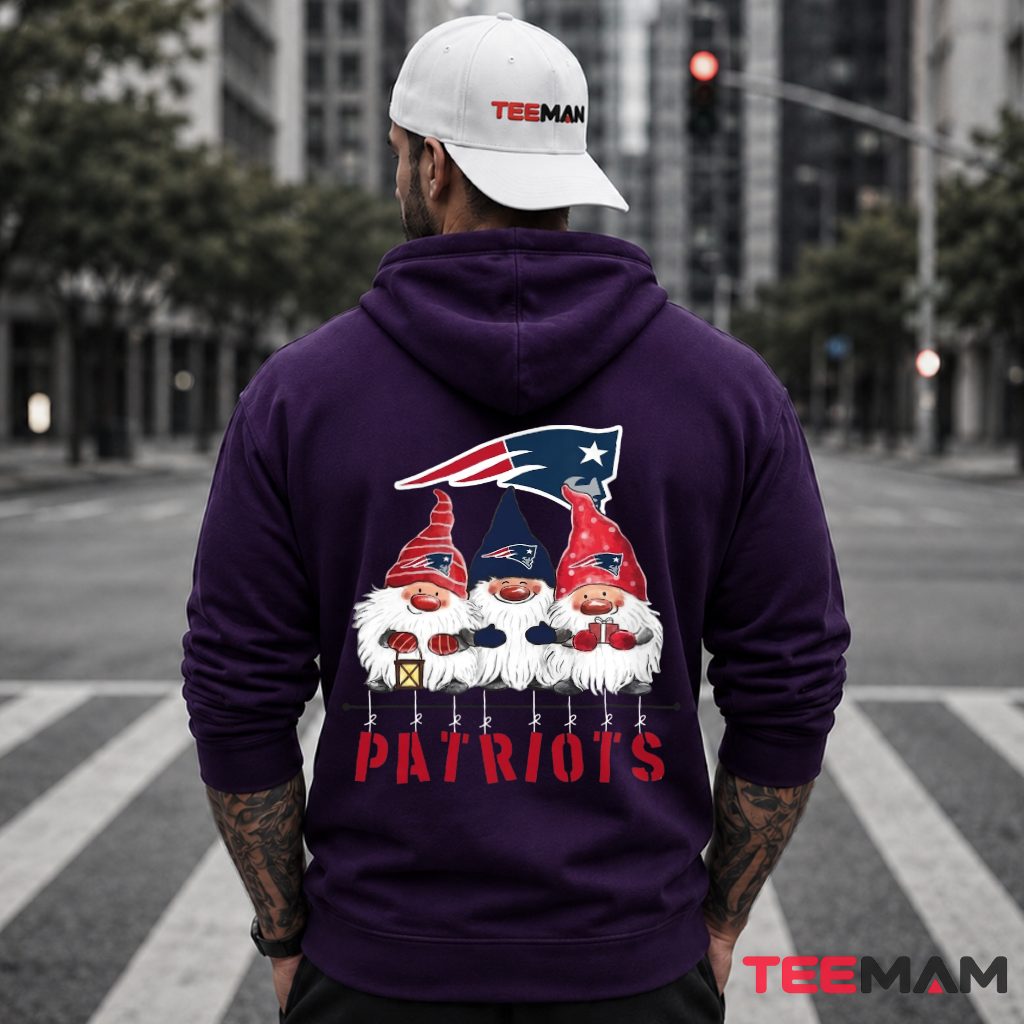 New England Patriots Christmas Gnomes Trio Hoodie New England Patriots Christmas Gnomes Trio Hoodie
