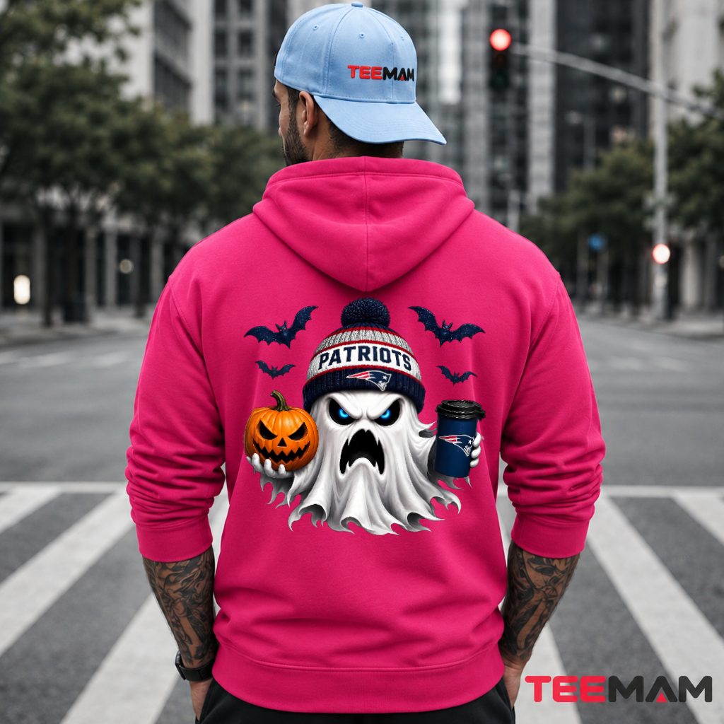 New England Patriots Halloween Ghost Beanie Hoodie New England Patriots Halloween Ghost Beanie Hoodie