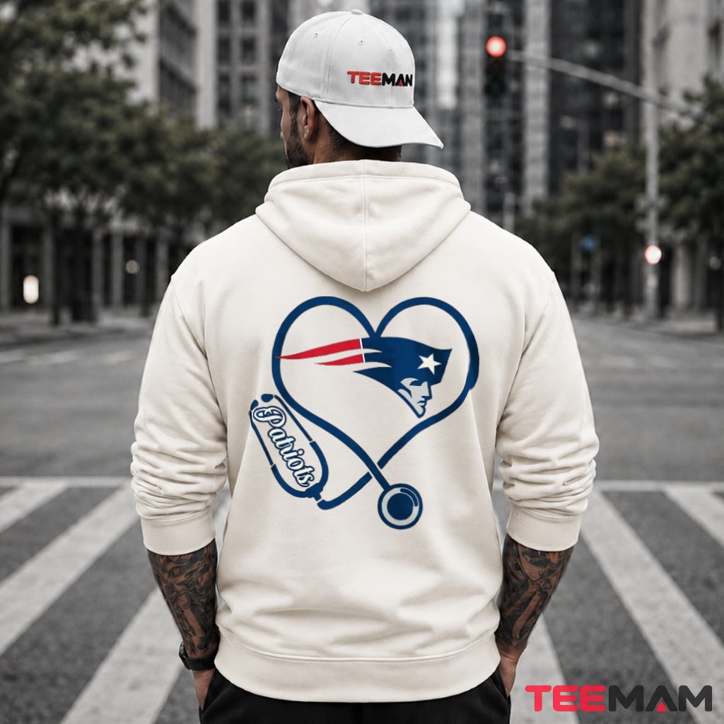 New England Patriots Nurse Heart Stethoscope Hoodie New England Patriots Nurse Heart Stethoscope Hoodie