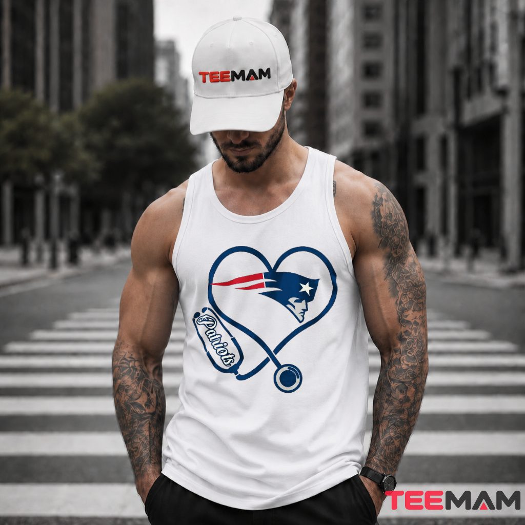 New England Patriots Nurse Heart Stethoscope Tank Top New England Patriots Nurse Heart Stethoscope Tank Top