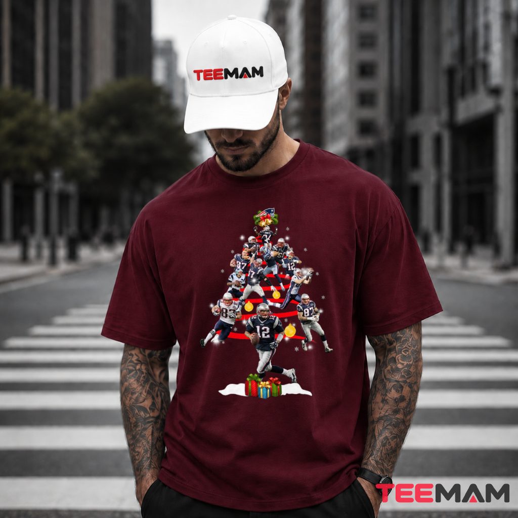 New England Patriots Players Christmas Tree T-Shirt