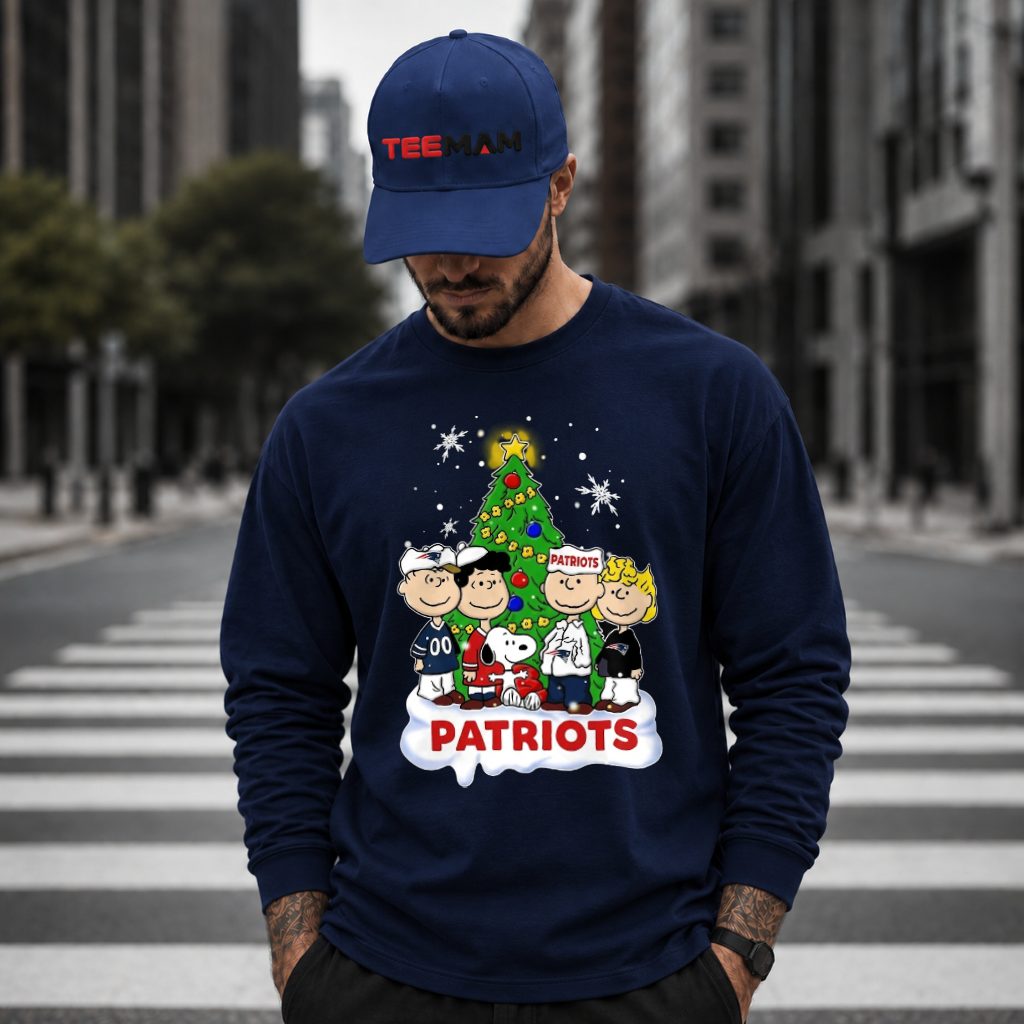 New England Patriots Snoopy Christmas Tree Long Sleeve New England Patriots Snoopy Christmas Tree Long Sleeve