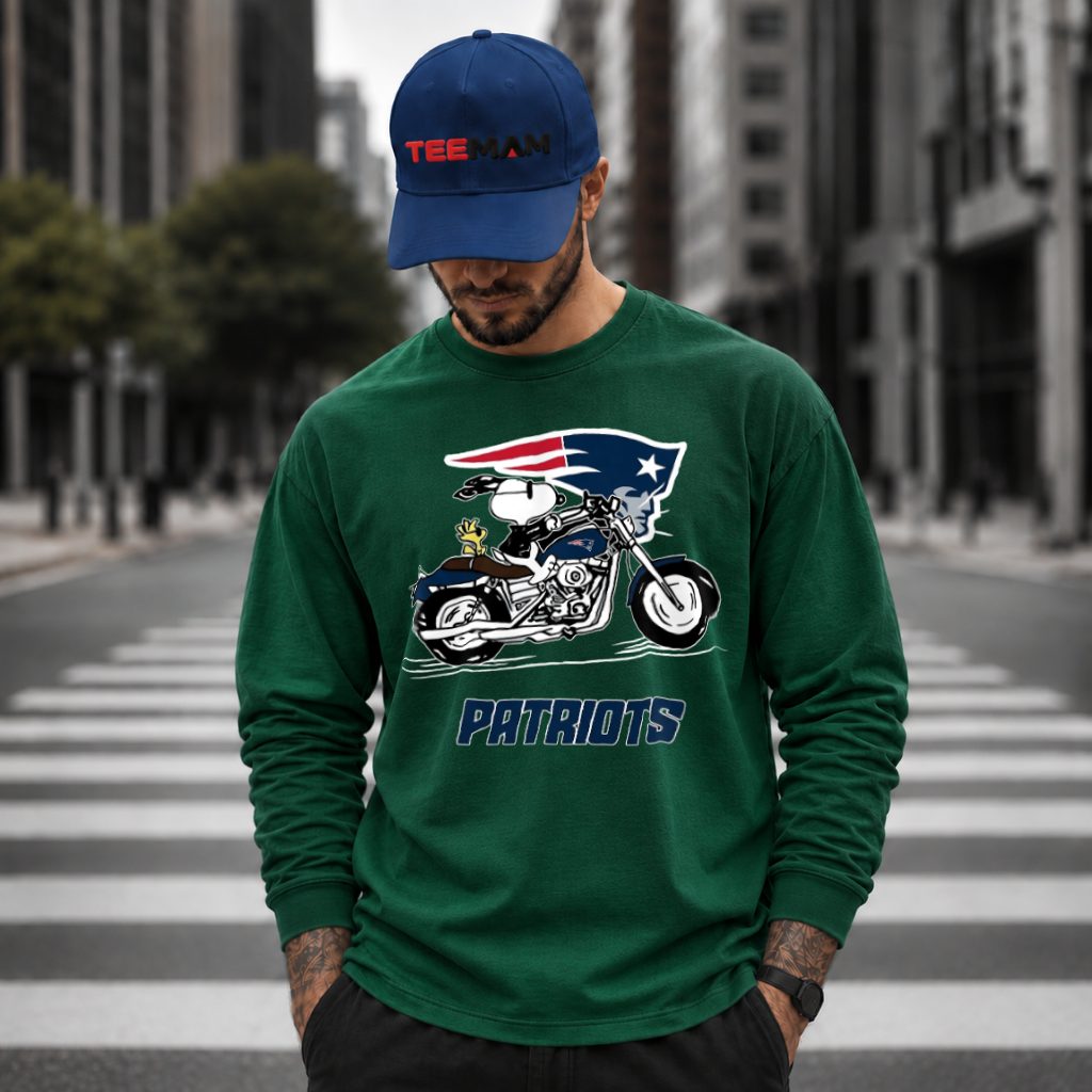 New England Patriots Snoopy Motorcycle Ride Long Sleeve New England Patriots Snoopy Motorcycle Ride Long Sleeve