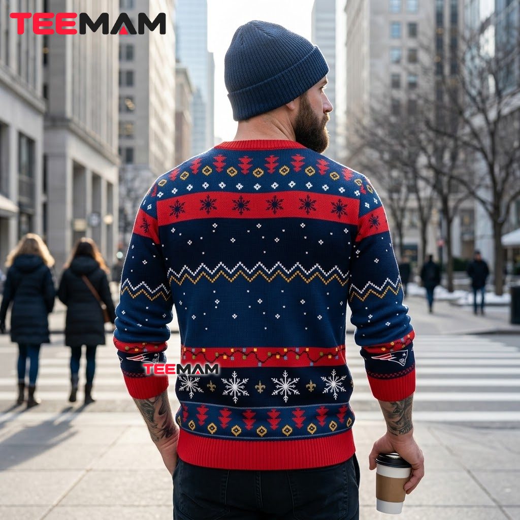 New England Patriots Ugly Christmas Sweater Mickey Mouse Ho Design Version 3 New England Patriots Ugly Christmas Sweater Mickey Mouse Ho Design Version 3