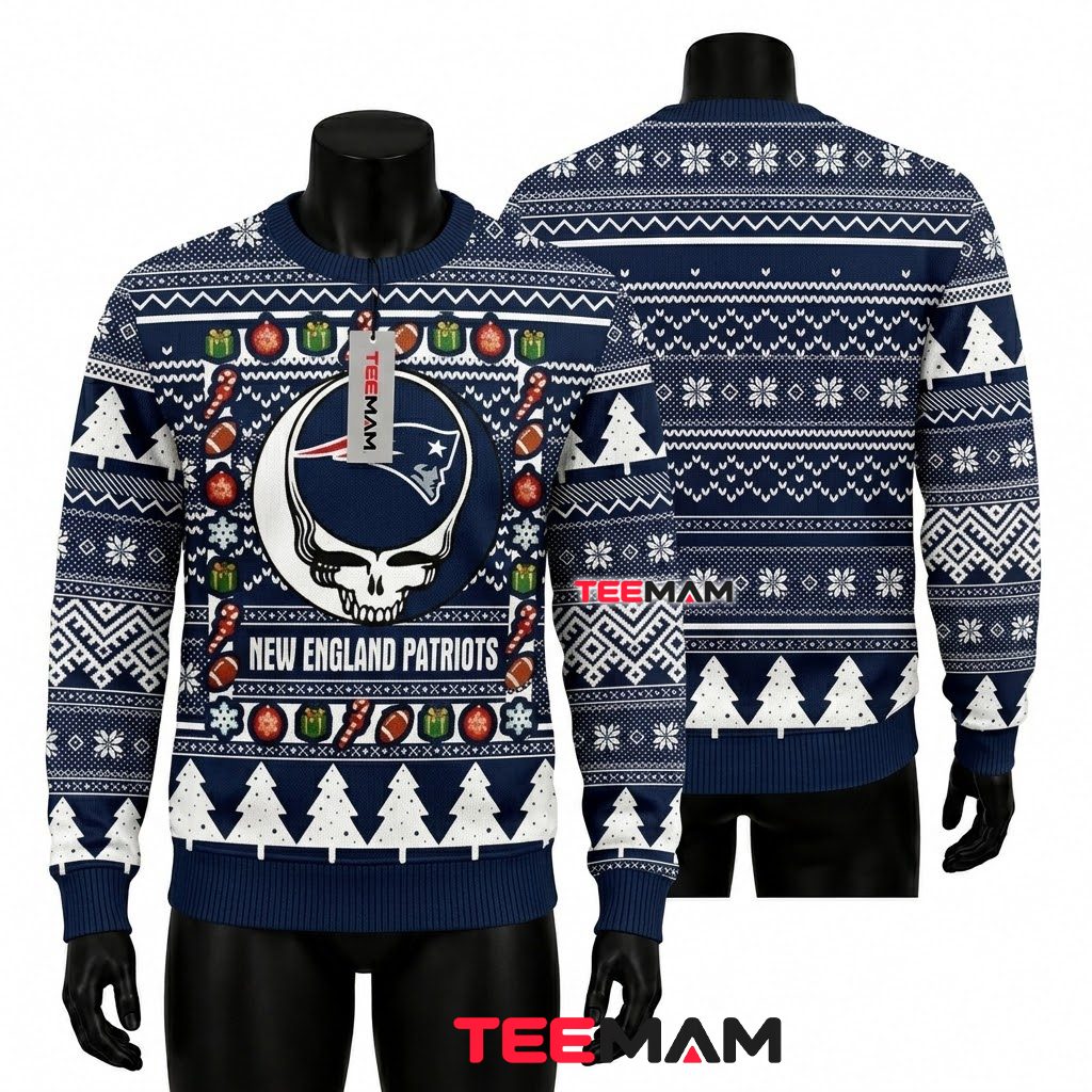 New England Patriots Ugly Christmas Sweater Santa Snowman Stocking Pattern New England Patriots Ugly Christmas Sweater Santa Snowman Stocking Pattern