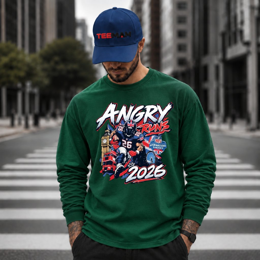 New York Giants Angry Runs London 2026 Long Sleeve New York Giants Angry Runs London 2026 Long Sleeve