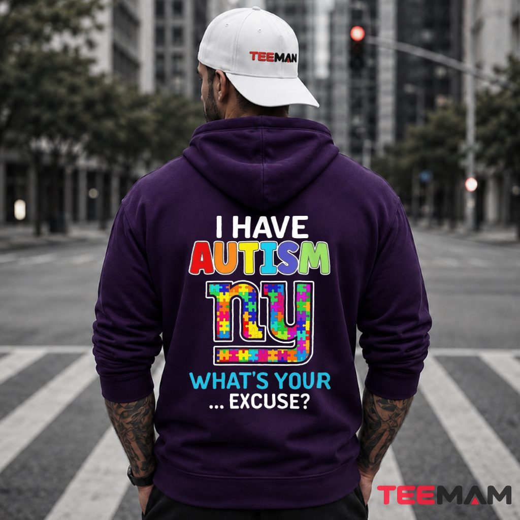 New York Giants Autism Excuse Puzzle Hoodie New York Giants Autism Excuse Puzzle Hoodie