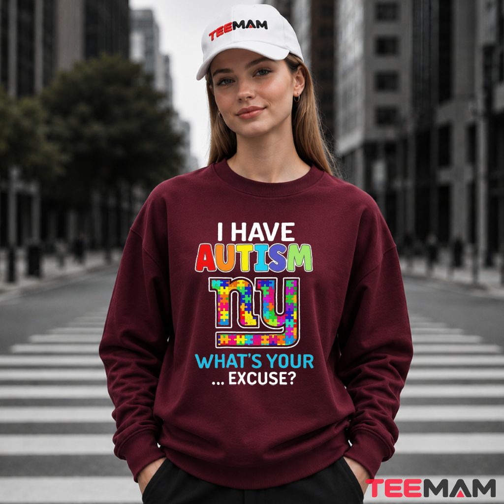 New York Giants Autism Excuse Puzzle Long Sleeve New York Giants Autism Excuse Puzzle Long Sleeve