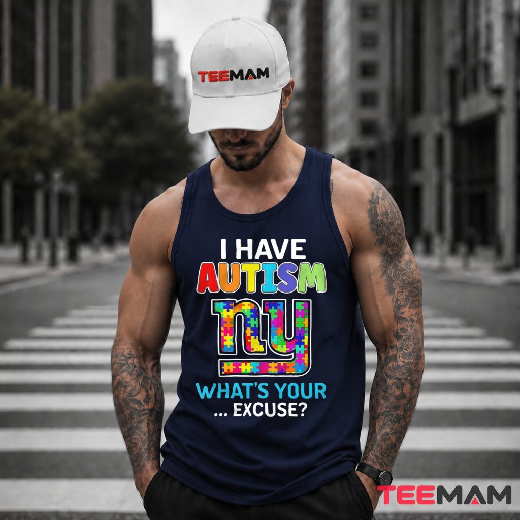 New York Giants Autism Excuse Puzzle Tank Top New York Giants Autism Excuse Puzzle Tank Top