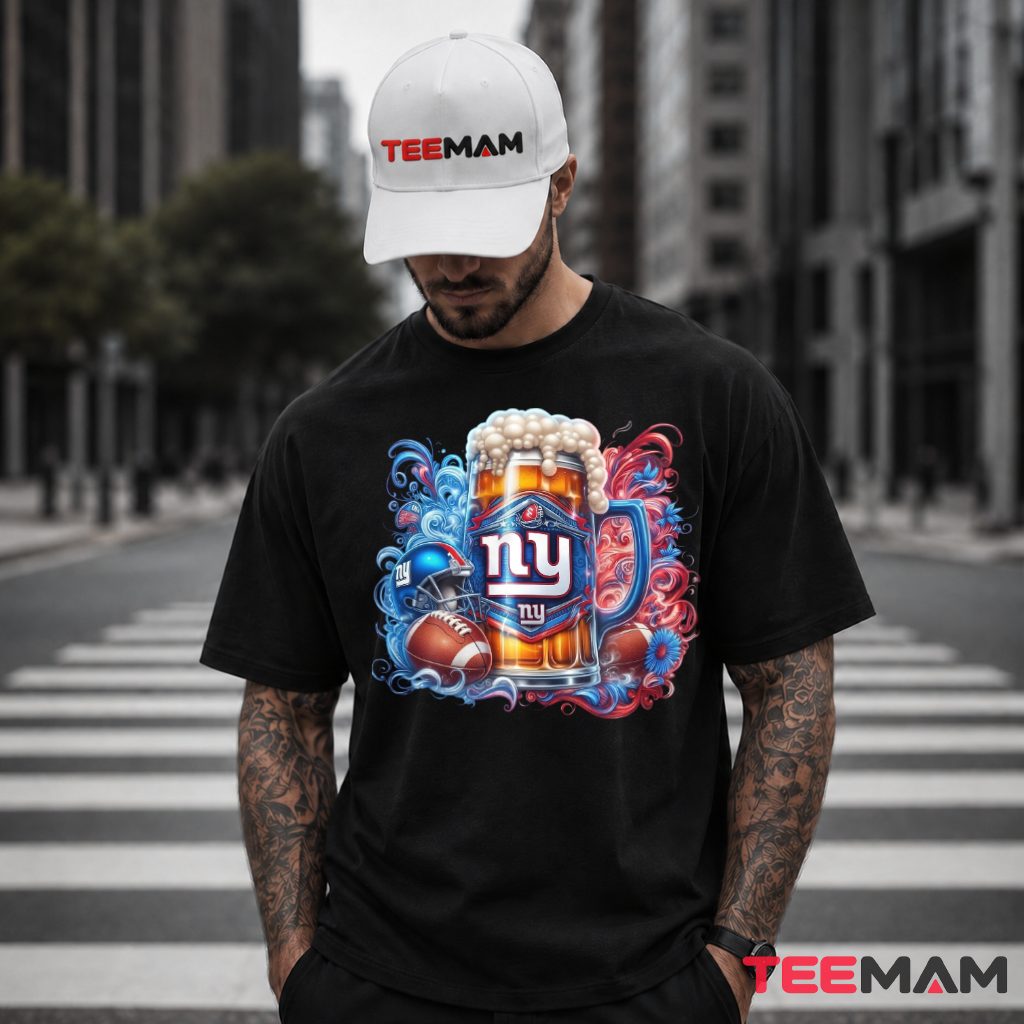 New York Giants Beer Mug Ornate Fan T-Shirt