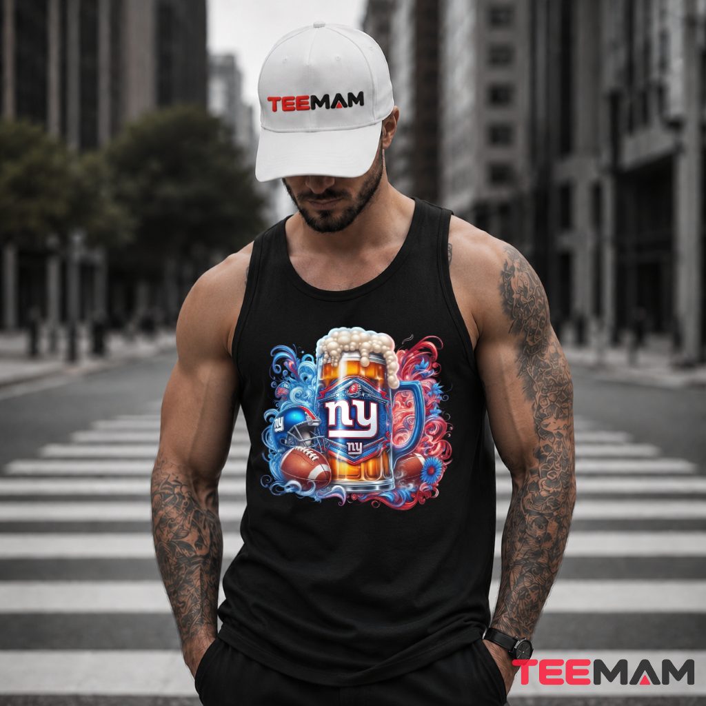 New York Giants Beer Mug Ornate Fan Tank Top New York Giants Beer Mug Ornate Fan Tank Top