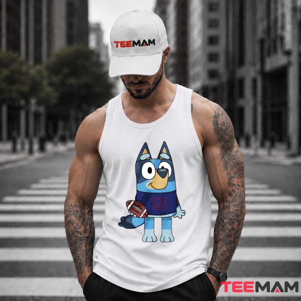 New York Giants Bluey Football Fan Tank Top New York Giants Bluey Football Fan Tank Top