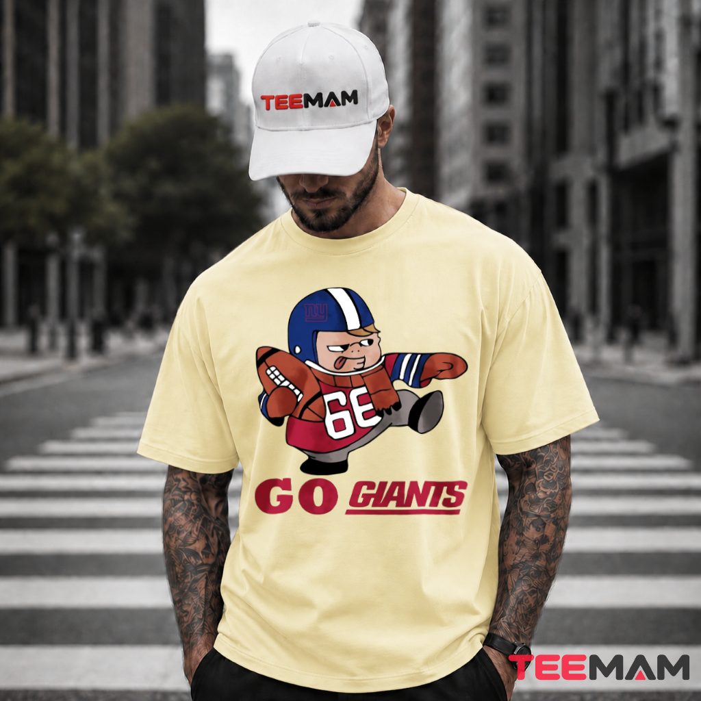 New York Giants Cartoon Player Kicking T-Shirt