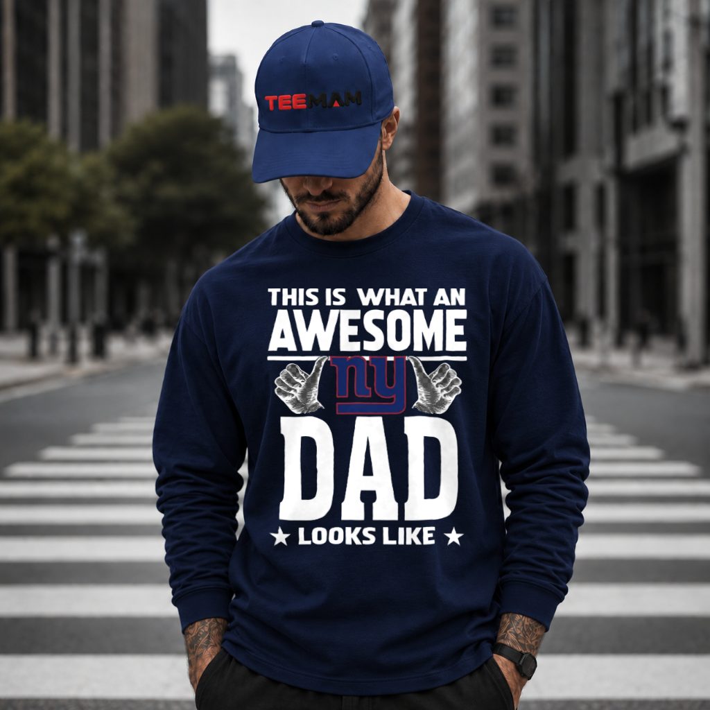 New York Giants Dad Thumbs Up Fan Long Sleeve New York Giants Dad Thumbs Up Fan Long Sleeve