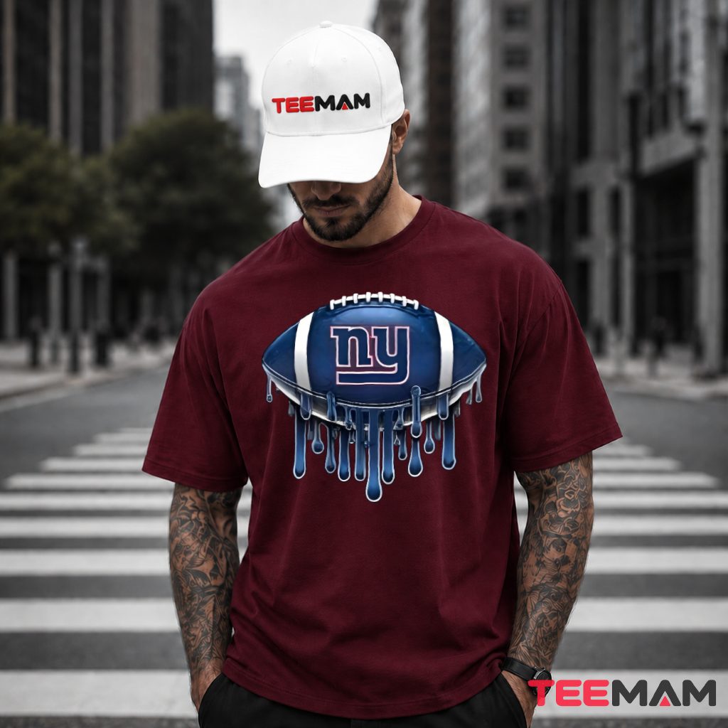 New York Giants Football Drip Sparkle T-Shirt