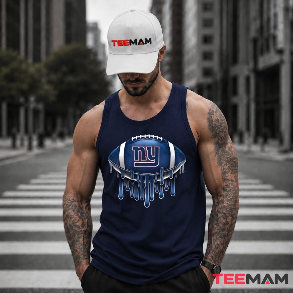 New York Giants Football Drip Sparkle Tank Top New York Giants Football Drip Sparkle Tank Top