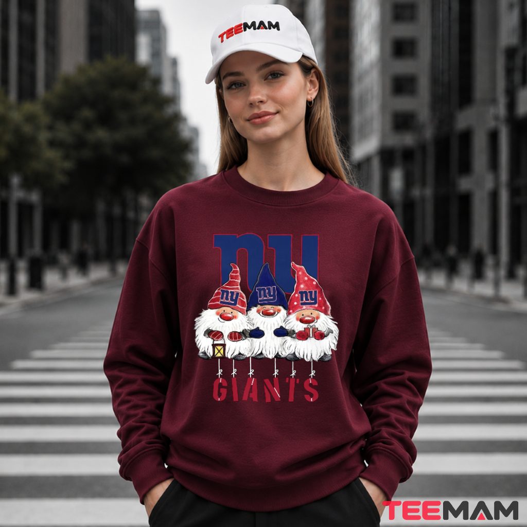 New York Giants Gnomes Christmas Trio Long Sleeve New York Giants Gnomes Christmas Trio Long Sleeve