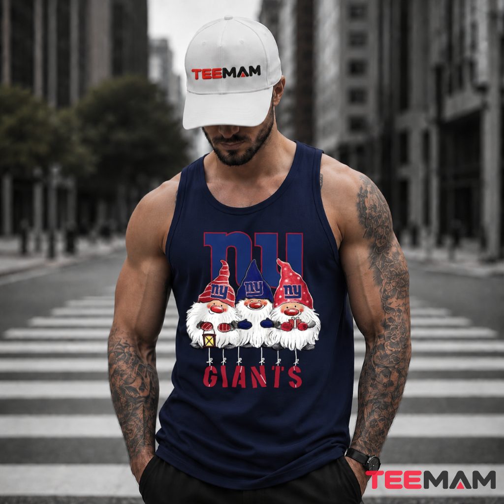New York Giants Gnomes Christmas Trio Tank Top New York Giants Gnomes Christmas Trio Tank Top