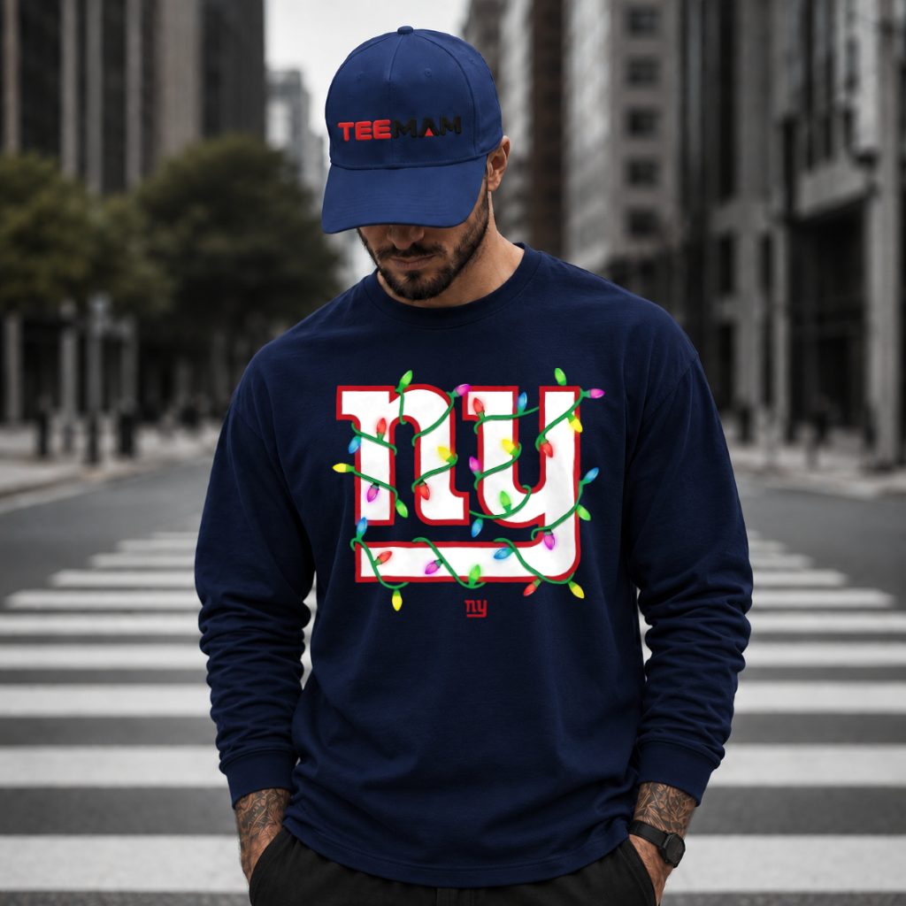 New York Giants Logo Christmas Lights Long Sleeve New York Giants Logo Christmas Lights Long Sleeve