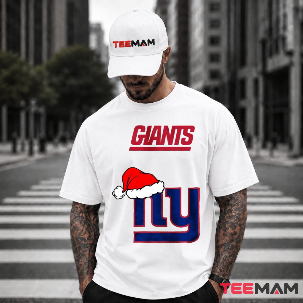 New York Giants Logo Santa Hat T-Shirt
