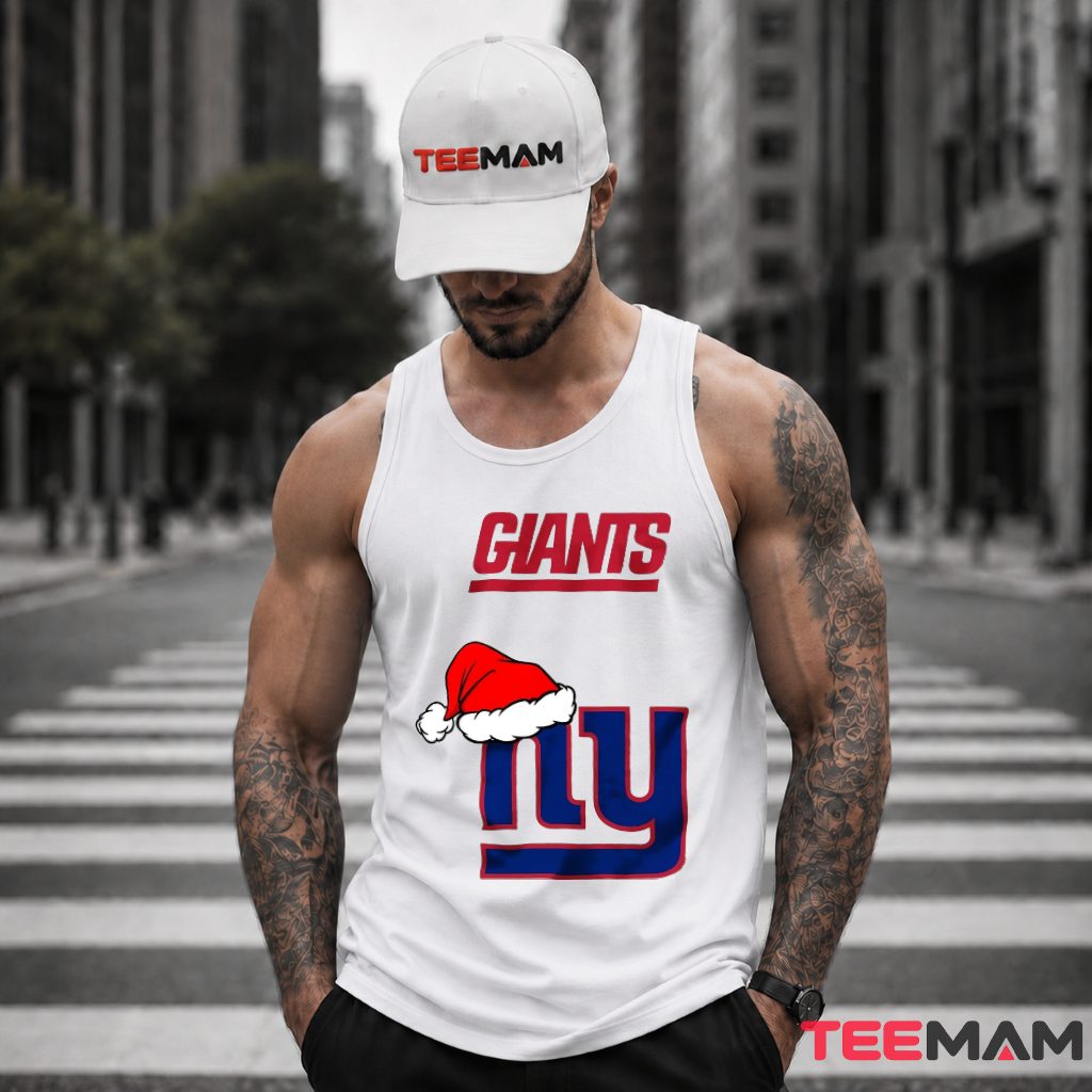 New York Giants Logo Santa Hat Tank Top New York Giants Logo Santa Hat Tank Top