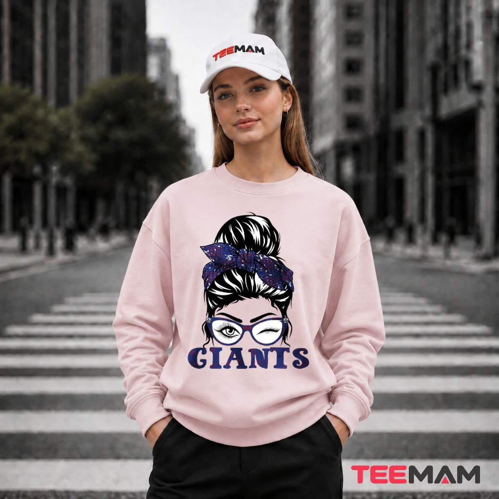New York Giants Messy Bun Mom Long Sleeve New York Giants Messy Bun Mom Long Sleeve