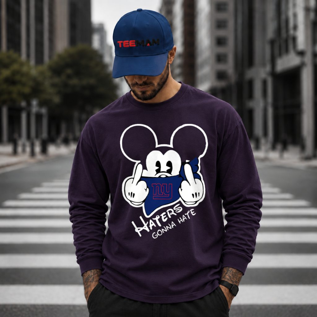 New York Giants Mickey Haters Gonna Hate Long Sleeve New York Giants Mickey Haters Gonna Hate Long Sleeve