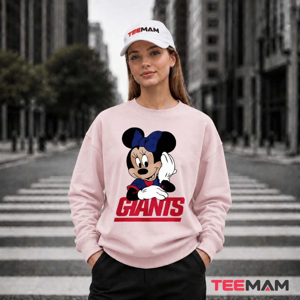 New York Giants Minnie Mouse Bow Long Sleeve New York Giants Minnie Mouse Bow Long Sleeve