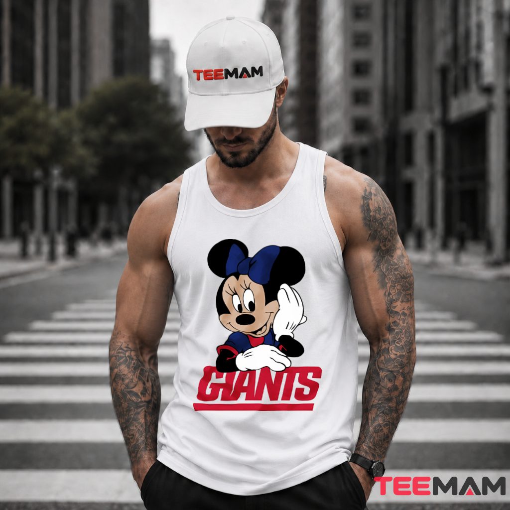 New York Giants Minnie Mouse Bow Tank Top New York Giants Minnie Mouse Bow Tank Top