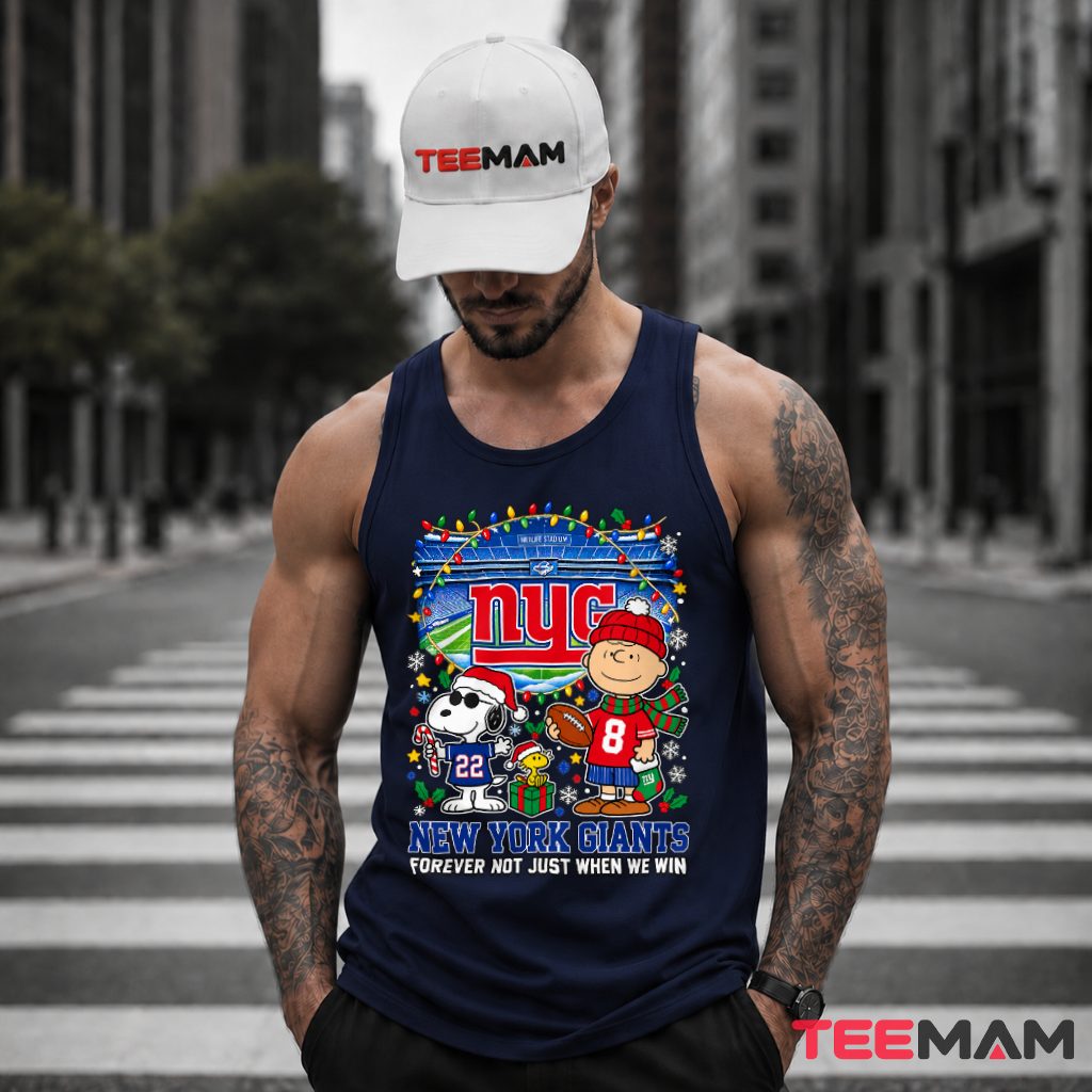 New York Giants Snoopy Charlie Brown Stadium Tank Top New York Giants Snoopy Charlie Brown Stadium Tank Top