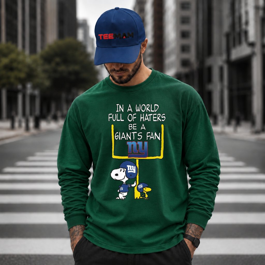 New York Giants Snoopy Goal Post Long Sleeve New York Giants Snoopy Goal Post Long Sleeve