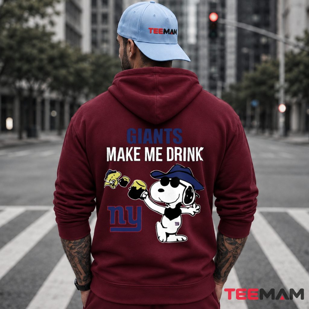 New York Giants Snoopy Make Me Drink Hoodie New York Giants Snoopy Make Me Drink Hoodie