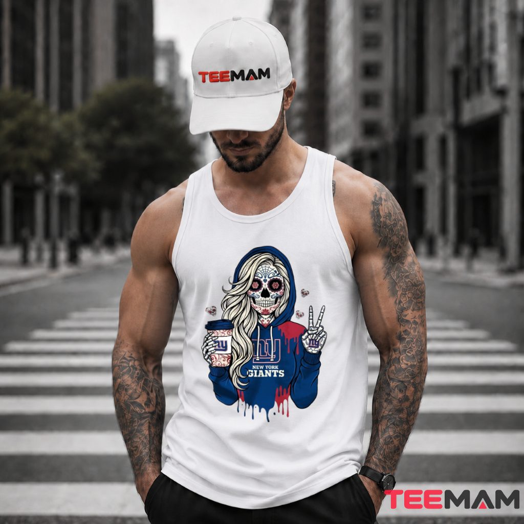 New York Giants Sugar Skull Girl Coffee Tank Top New York Giants Sugar Skull Girl Coffee Tank Top