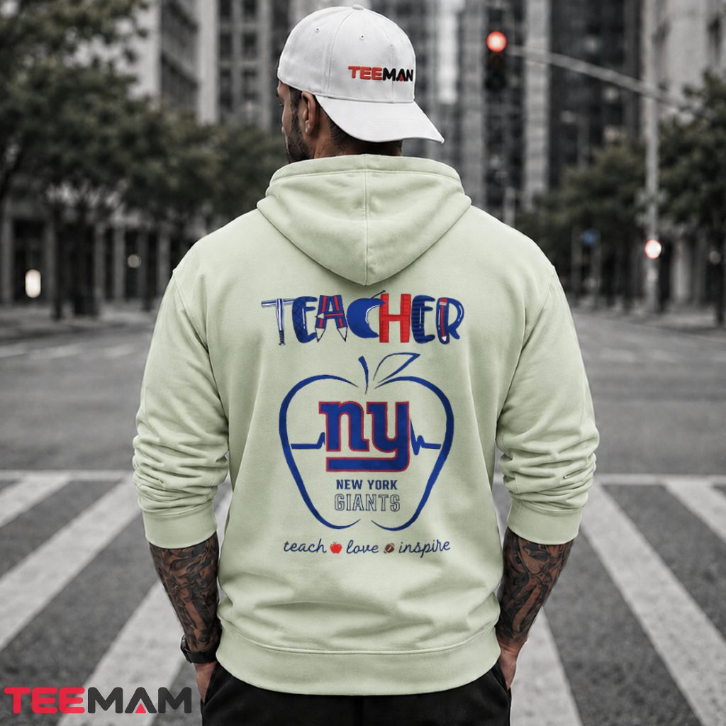 New York Giants Teacher Apple Heartbeat Hoodie New York Giants Teacher Apple Heartbeat Hoodie