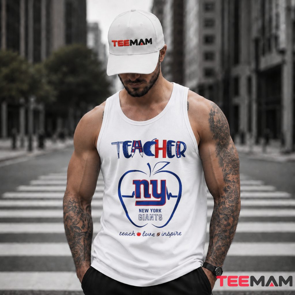 New York Giants Teacher Apple Heartbeat Tank Top New York Giants Teacher Apple Heartbeat Tank Top