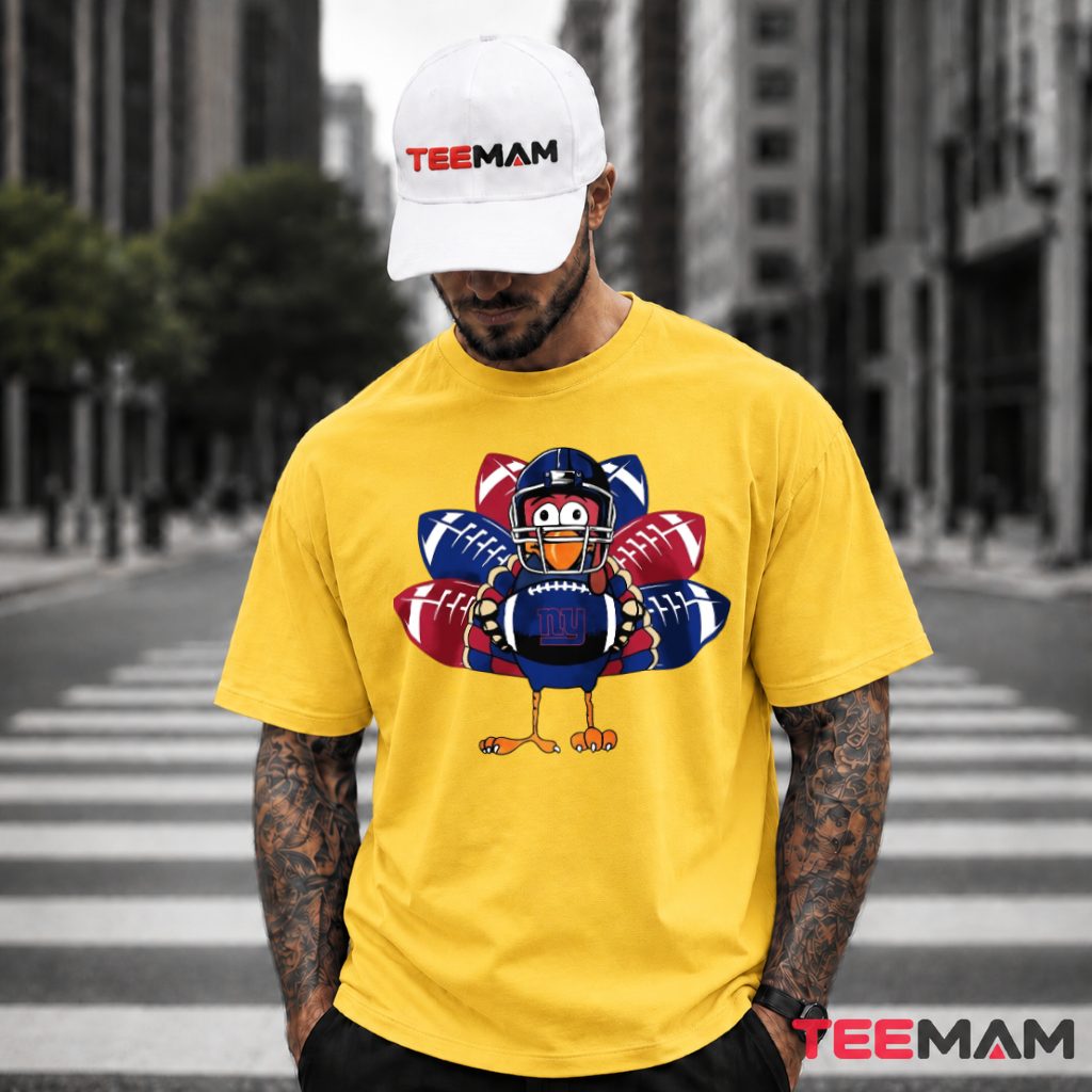 New York Giants Turkey Helmet Football Feathers T-Shirt