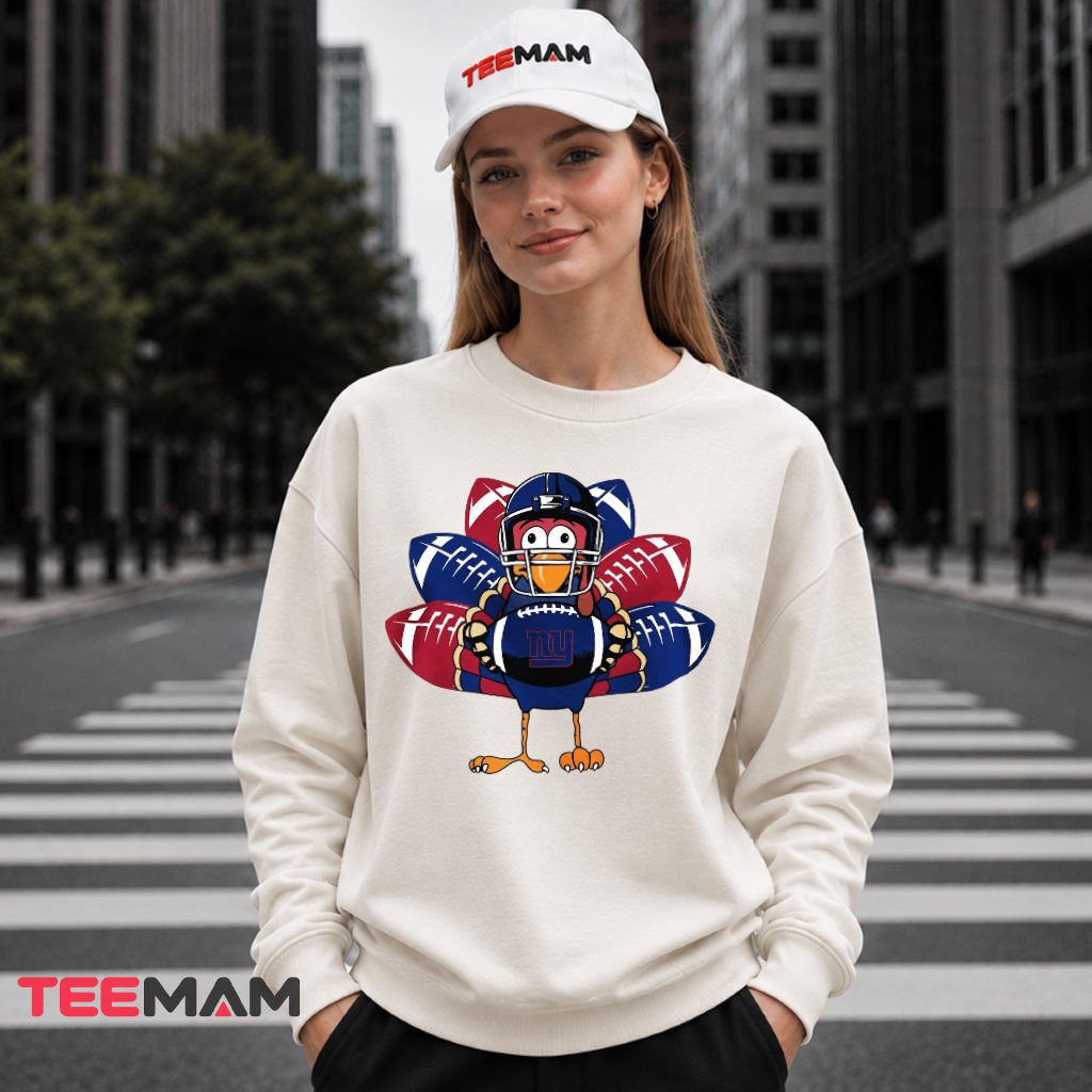 New York Giants Turkey Helmet Football Feathers Long Sleeve New York Giants Turkey Helmet Football Feathers Long Sleeve