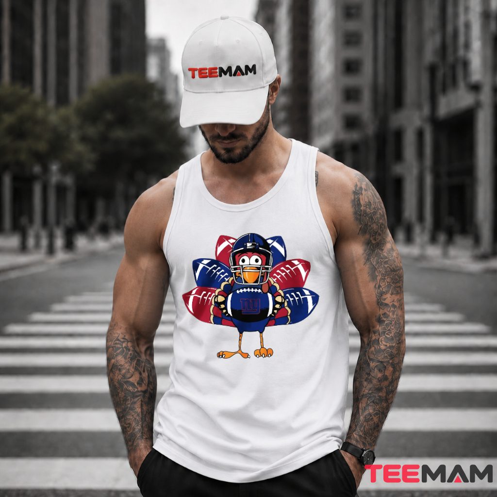 New York Giants Turkey Helmet Football Feathers Tank Top New York Giants Turkey Helmet Football Feathers Tank Top