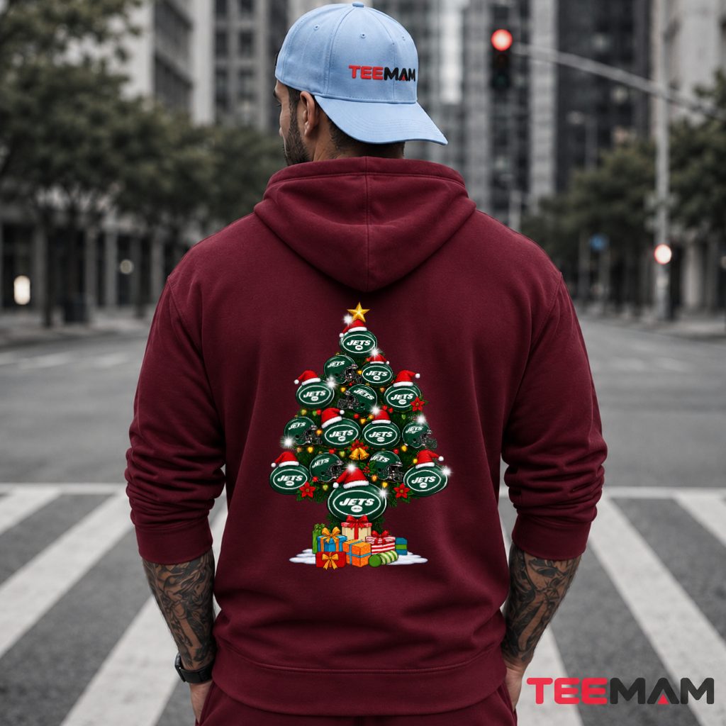 New York Jets Christmas Tree Logo Helmet Hoodie New York Jets Christmas Tree Logo Helmet Hoodie