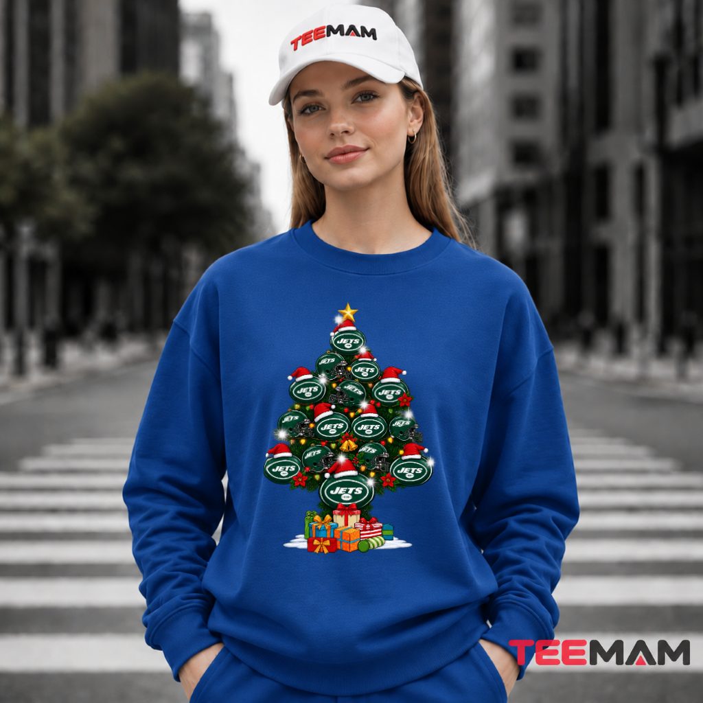 New York Jets Christmas Tree Logo Helmet Long Sleeve New York Jets Christmas Tree Logo Helmet Long Sleeve