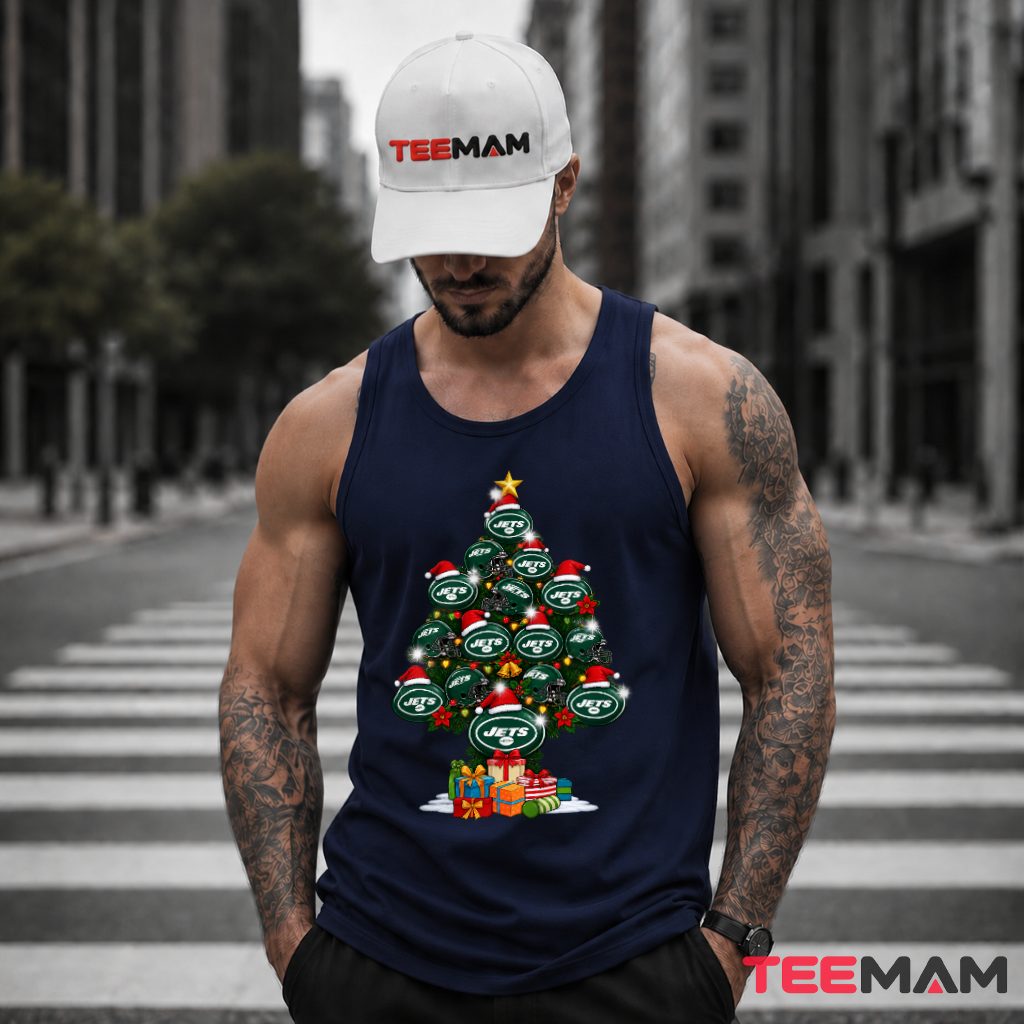 New York Jets Christmas Tree Logo Helmet Tank Top New York Jets Christmas Tree Logo Helmet Tank Top