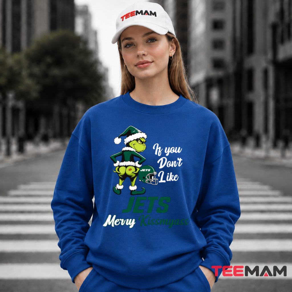 New York Jets Grinch Elf Holiday Gift Long Sleeve New York Jets Grinch Elf Holiday Gift Long Sleeve