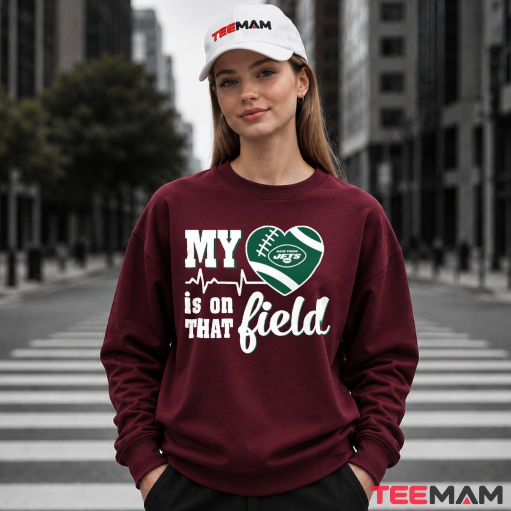 New York Jets Heart Heartbeat On Field Long Sleeve New York Jets Heart Heartbeat On Field Long Sleeve