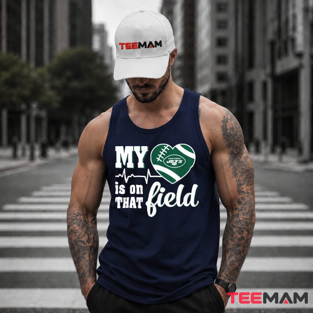 New York Jets Heart Heartbeat On Field Tank Top New York Jets Heart Heartbeat On Field Tank Top