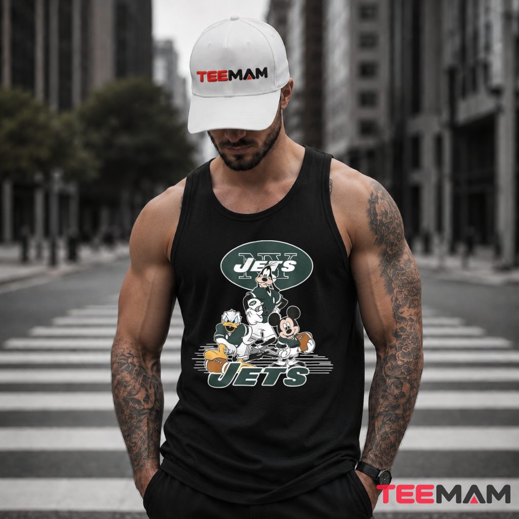 New York Jets Mickey Goofy Donald Team Tank Top New York Jets Mickey Goofy Donald Team Tank Top