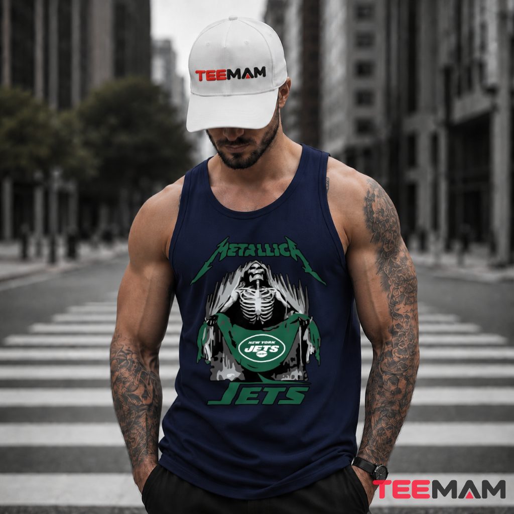 New York Jets Reaper Skeleton Curtain Tank Top New York Jets Reaper Skeleton Curtain Tank Top