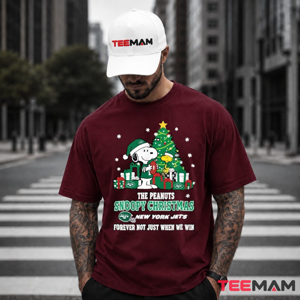 New York Jets Snoopy Christmas Tree Forever Not Just T-Shirt